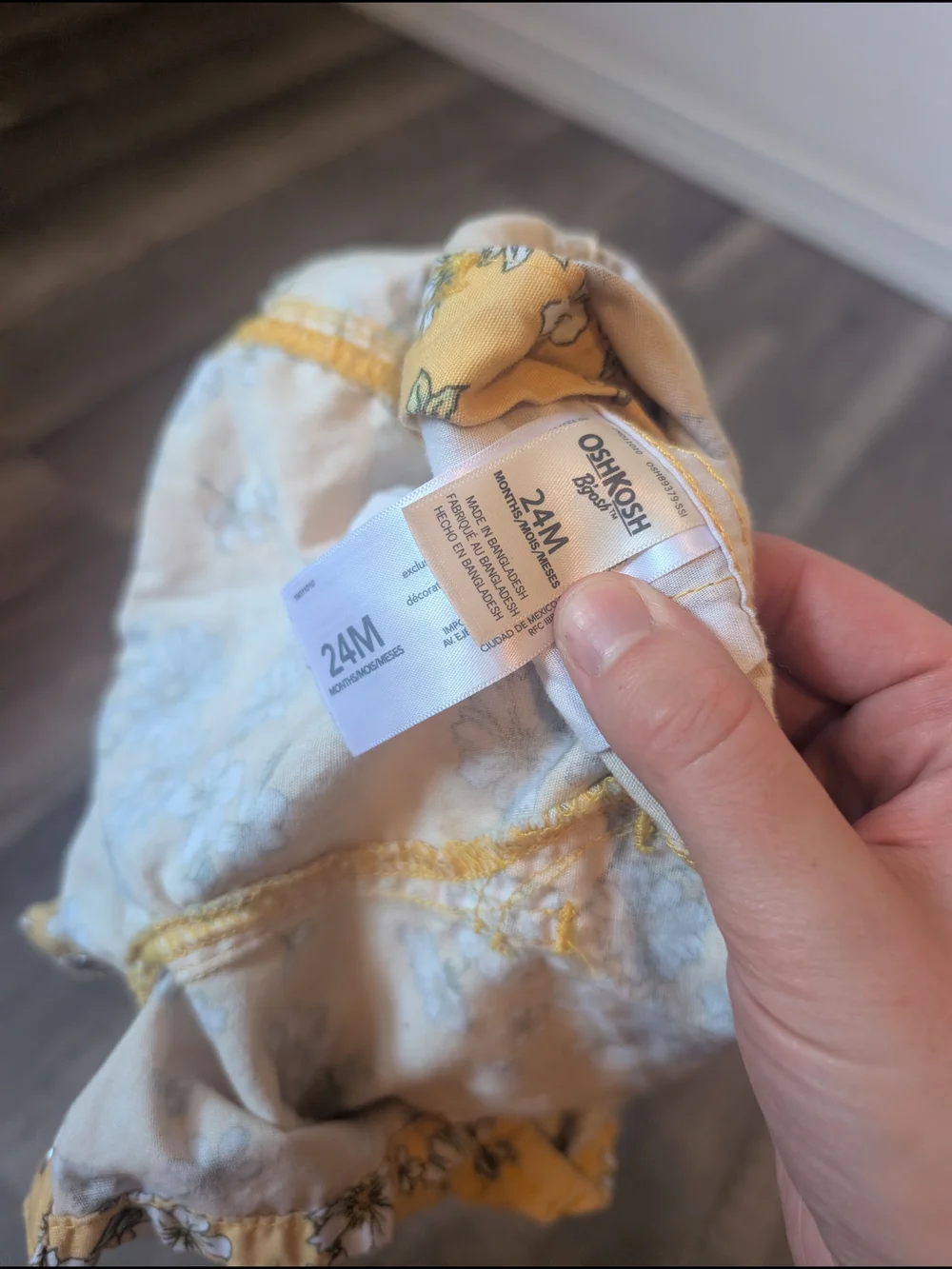 OshKosh B'gosh Yellow Floral Shortie Overalls